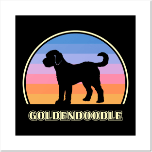 Goldendoodle Vintage Sunset Dog Posters and Art